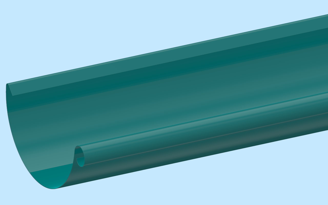 Желоб водосточный D125 RAL5021 Водная синь активная кнопка