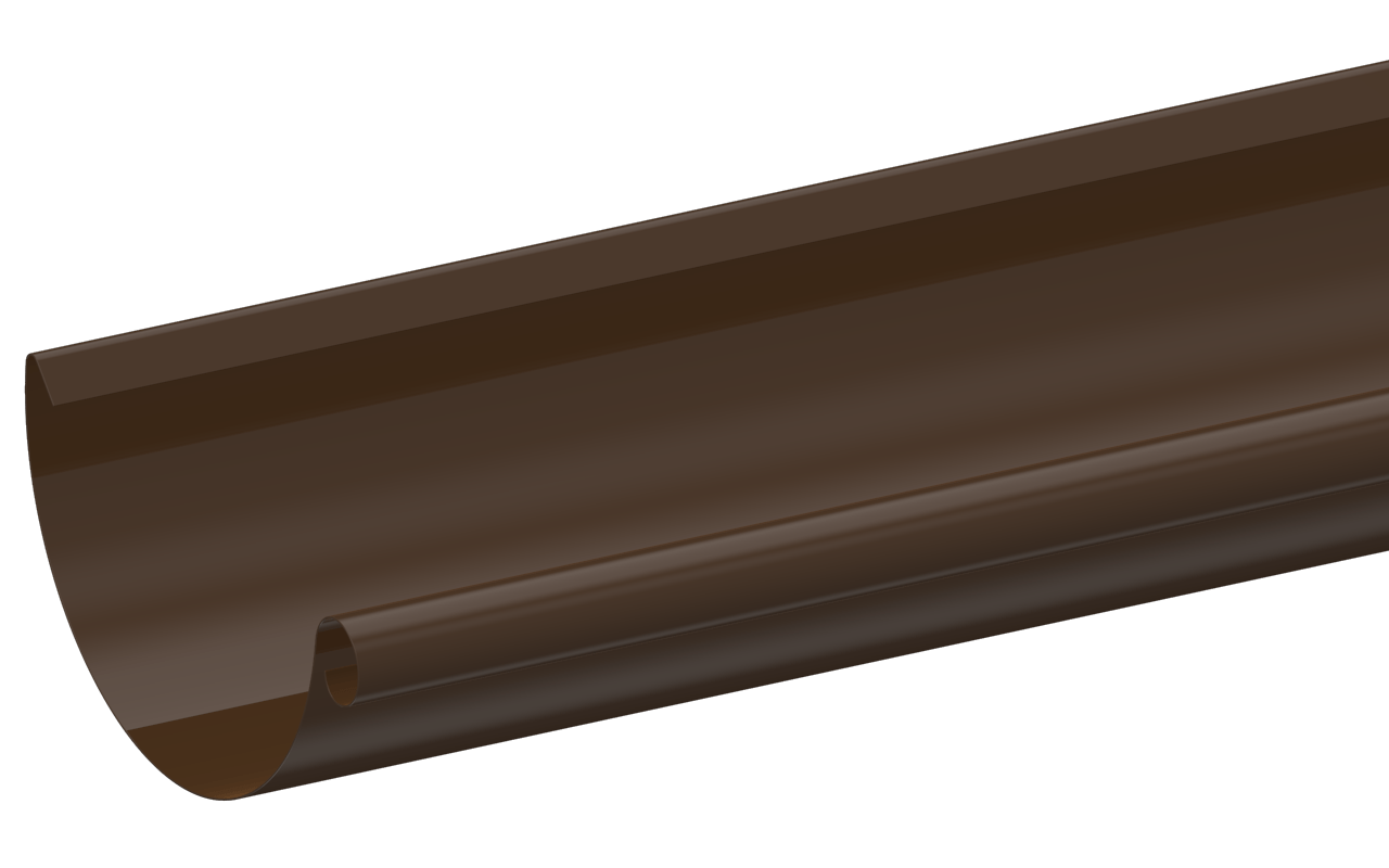 Желоб водосточный D125 RR-32 Темно-коричневый пассивная кнопка