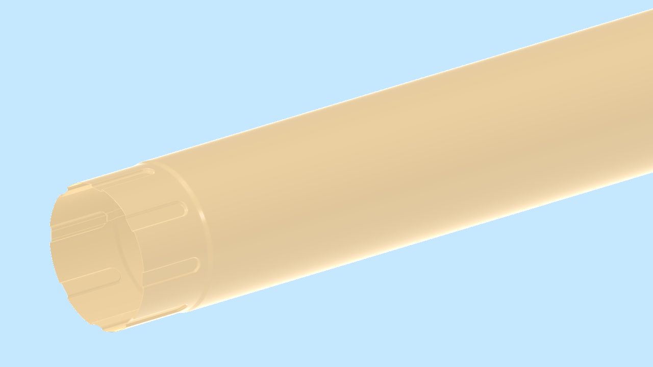 Водосточная труба D100 RAL1014 Слоновая кость активная кнопка