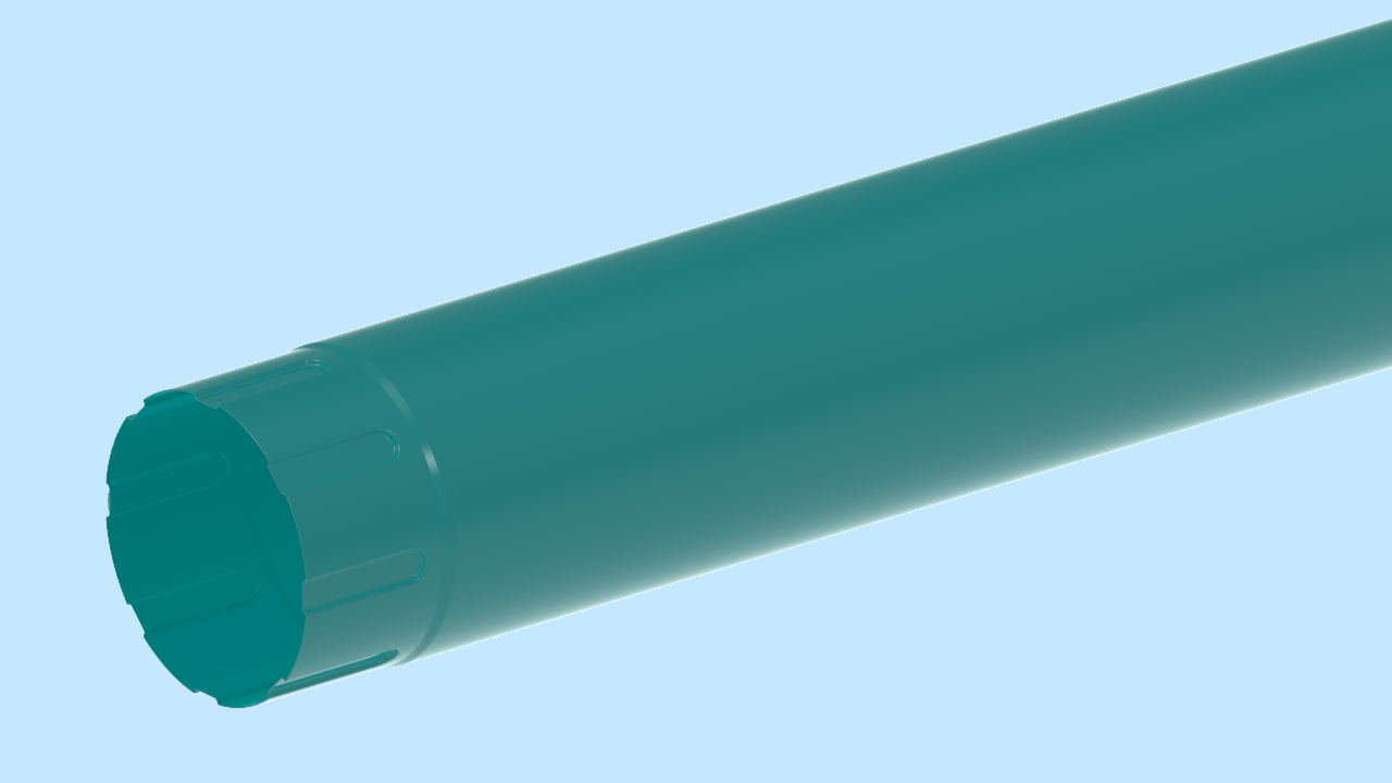 Водосточная труба D100 RAL5021 Водная синь активная кнопка
