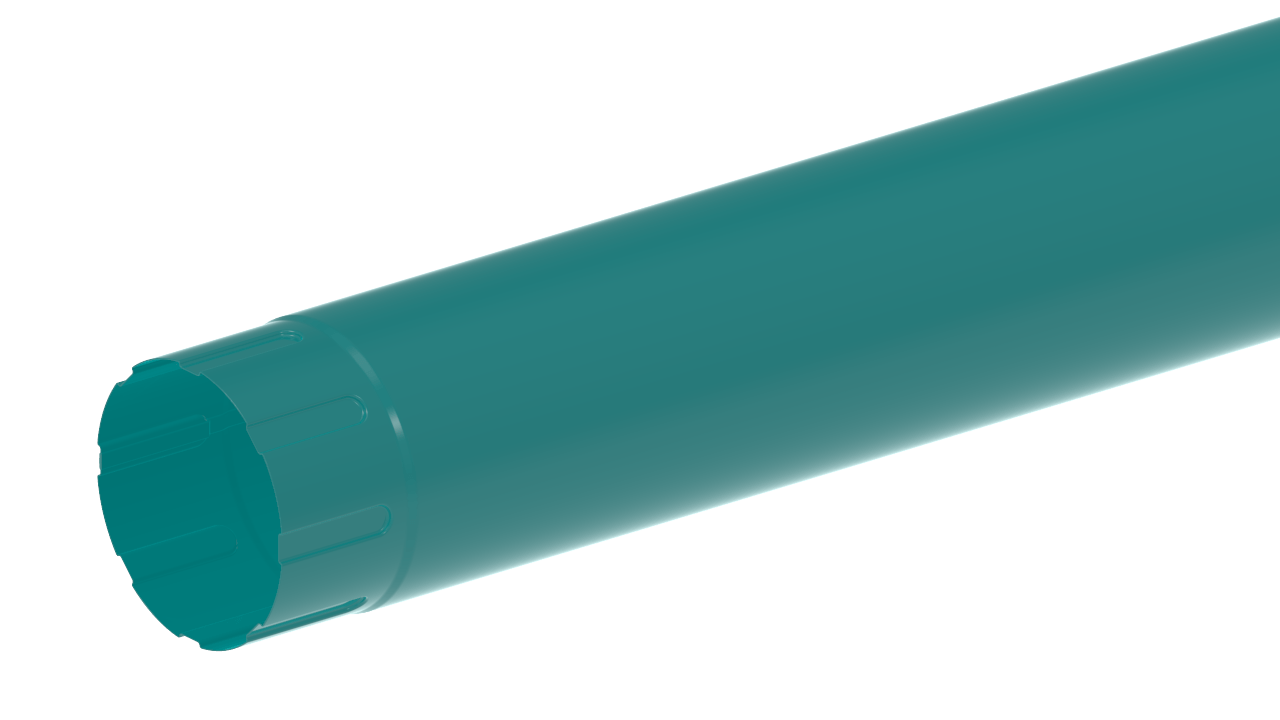 Водосточная труба D100 RAL5021 Водная синь пассивная кнопка
