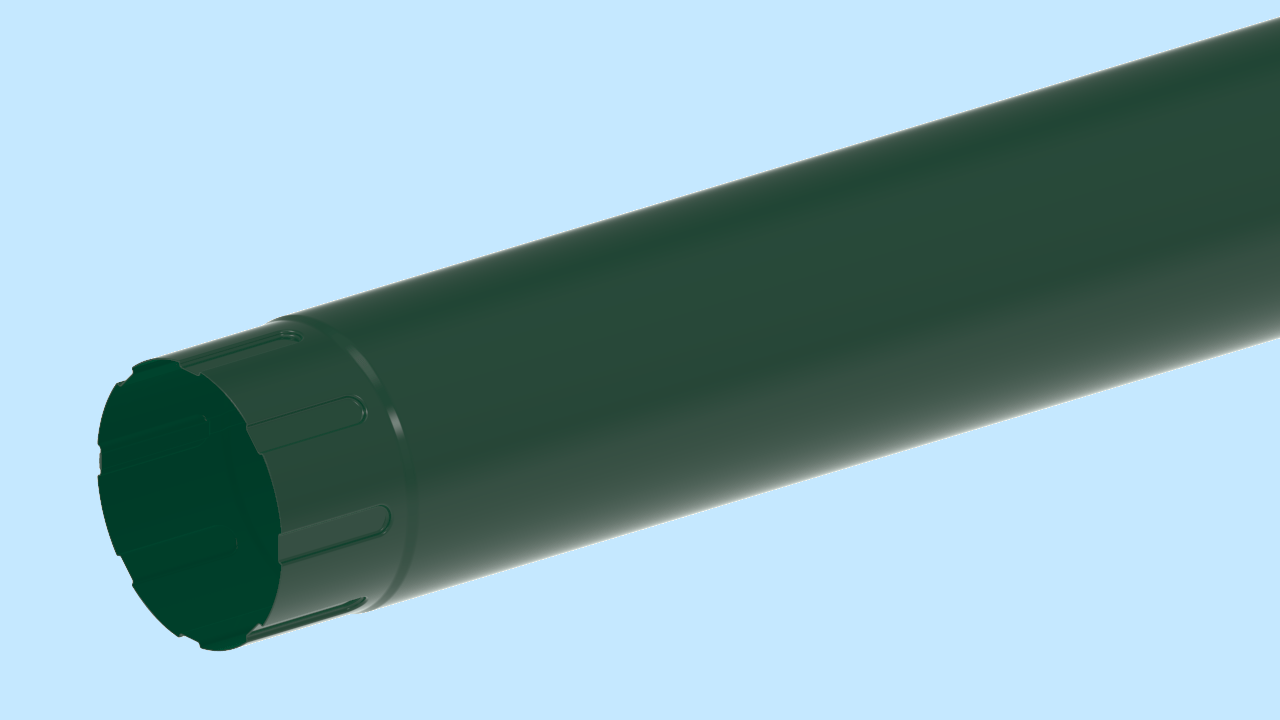 Водосточная труба D100 RAL6005 Зеленый мох активная кнопка