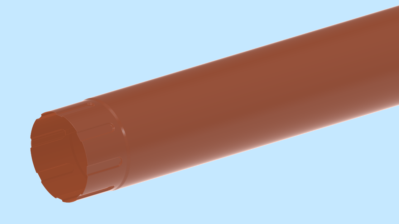 Водосточная труба D100 RAL8004 Медно-коричневый активная кнопка