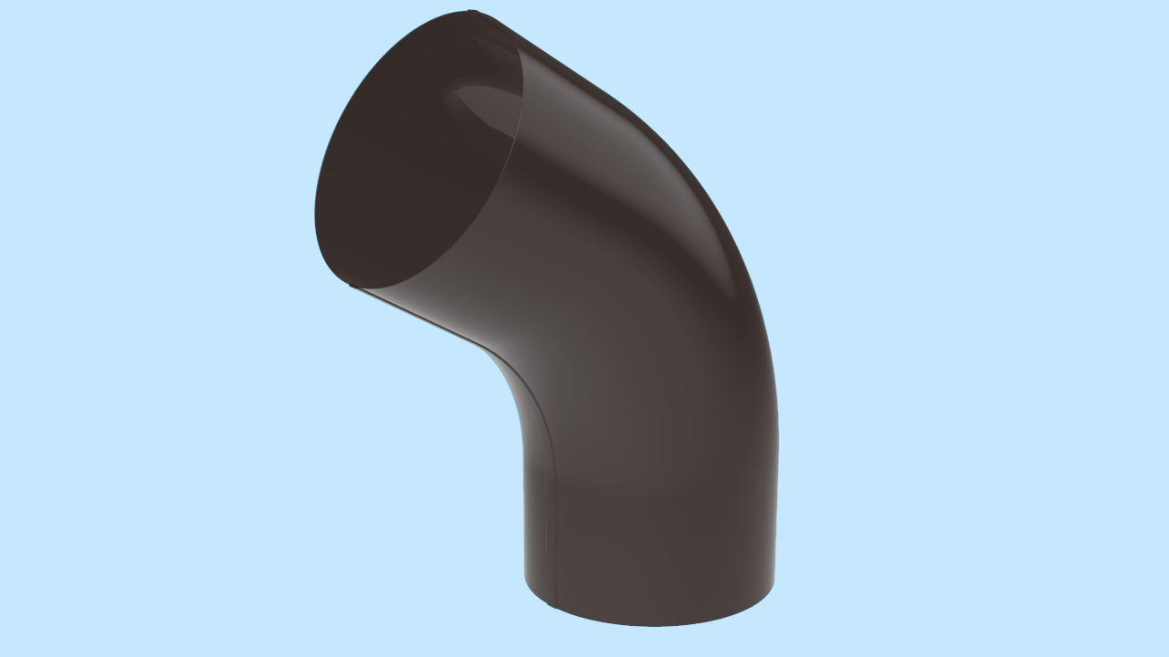 Колено водосточной трубы D100 NL-805 Шоколадный глянец активная кнопка