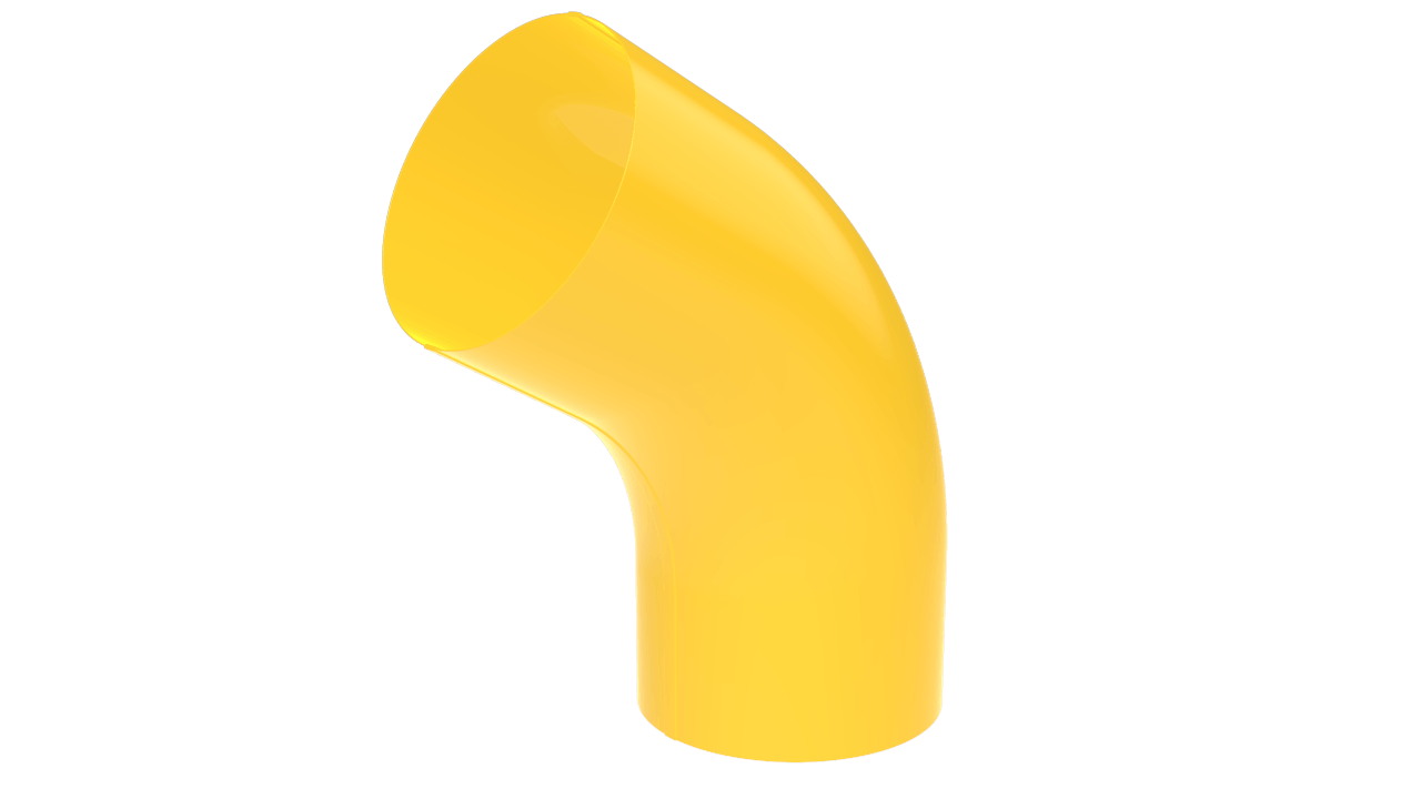 Колено водосточной трубы D100 RAL1018 Цинково-желтый пассивная кнопка