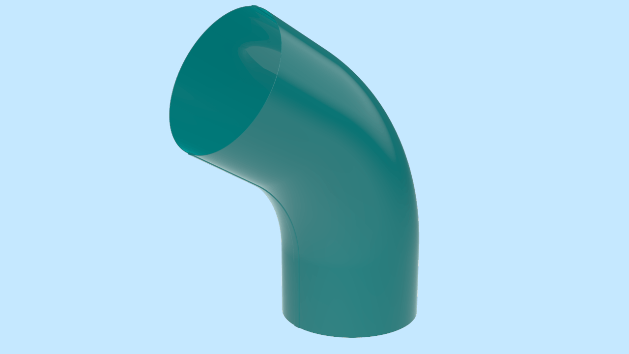Колено водосточной трубы D100 RAL5021 Водная синь активная кнопка