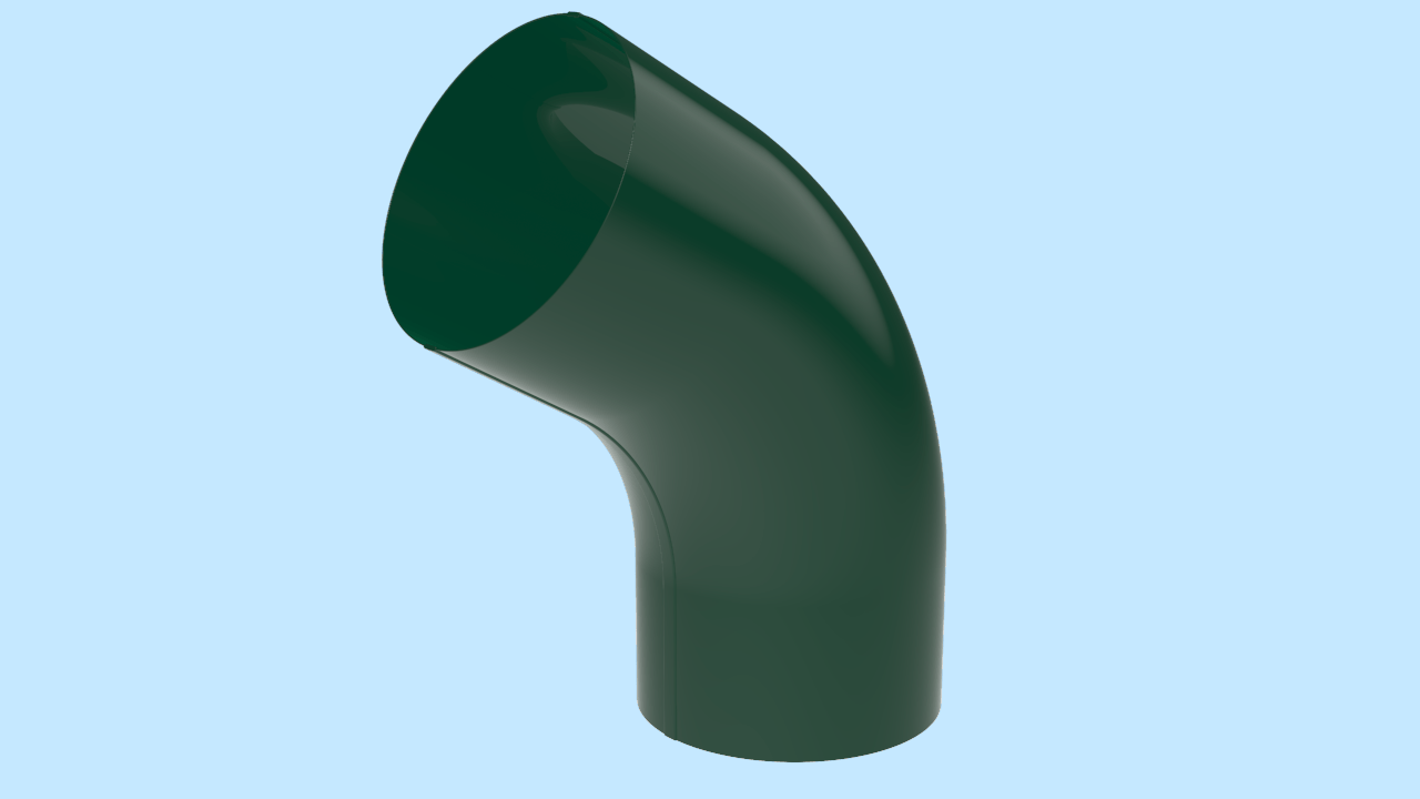 Колено водосточной трубы D100 RAL6005 Зеленый мох активная кнопка