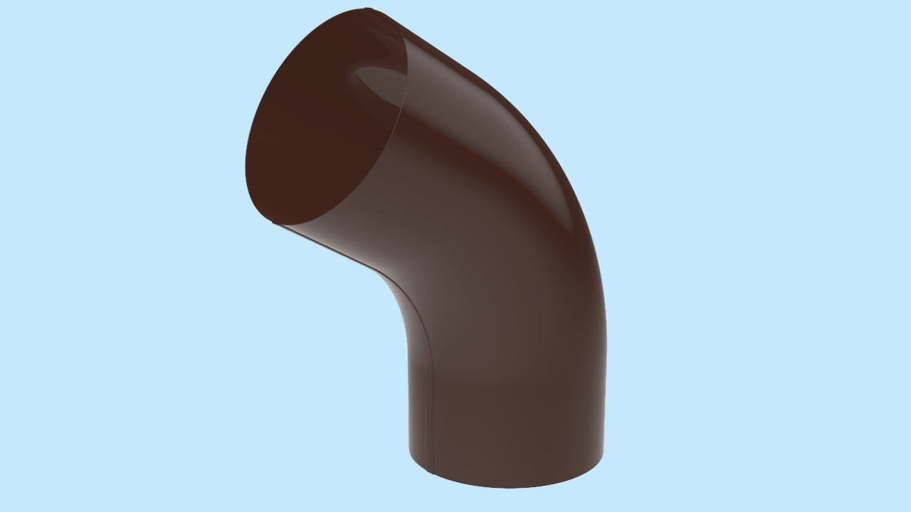 Колено водосточной трубы D100 RAL8017 Шоколад активная кнопка