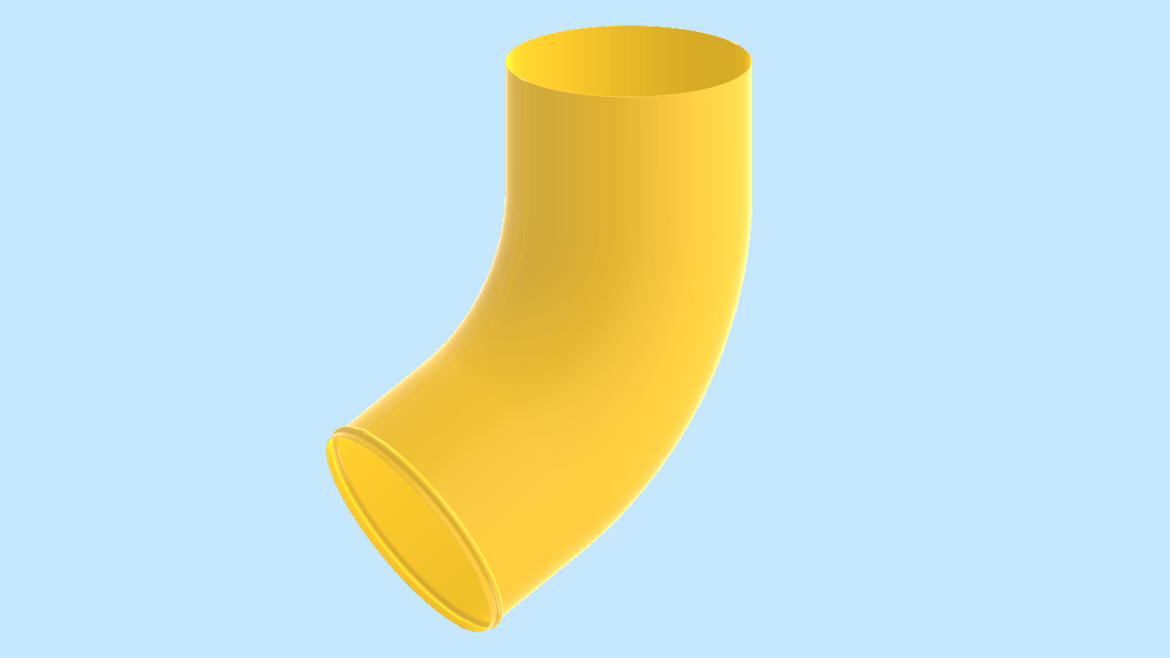 Сливное колено водосточной трубы D100 RAL1018 Цинково-желтый активная кнопка