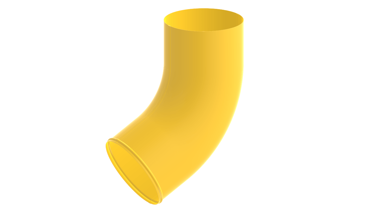 Сливное колено водосточной трубы D100 RAL1018 Цинково-желтый пассивная кнопка