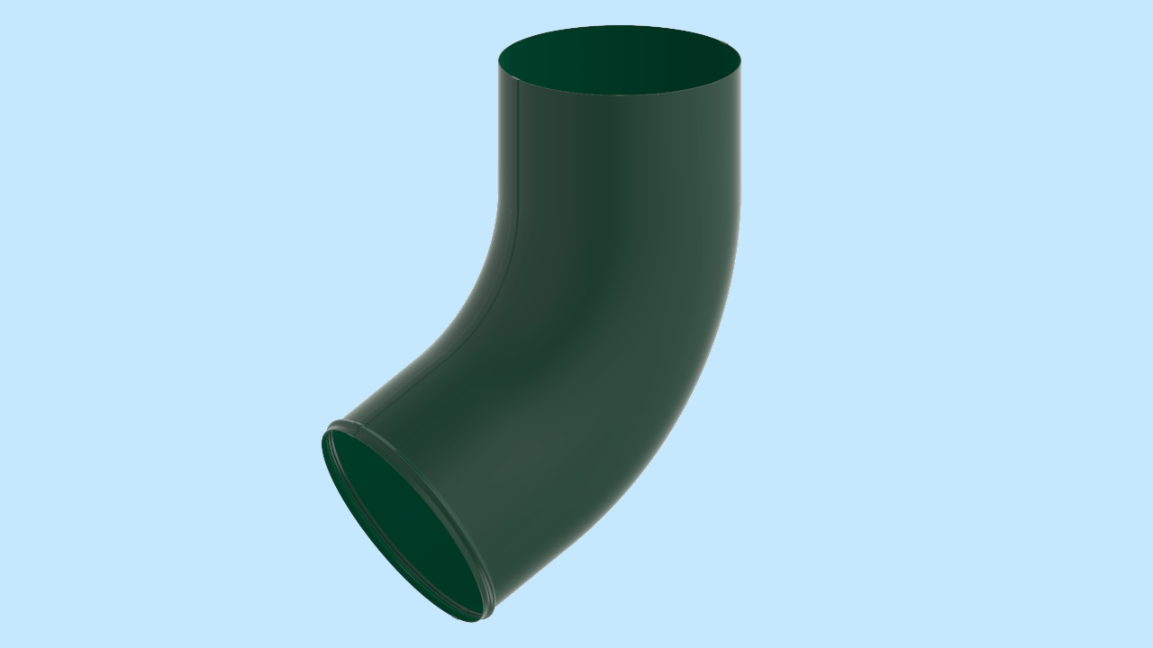 Сливное колено водосточной трубы D100 RAL6005 Зеленый мох активная кнопка
