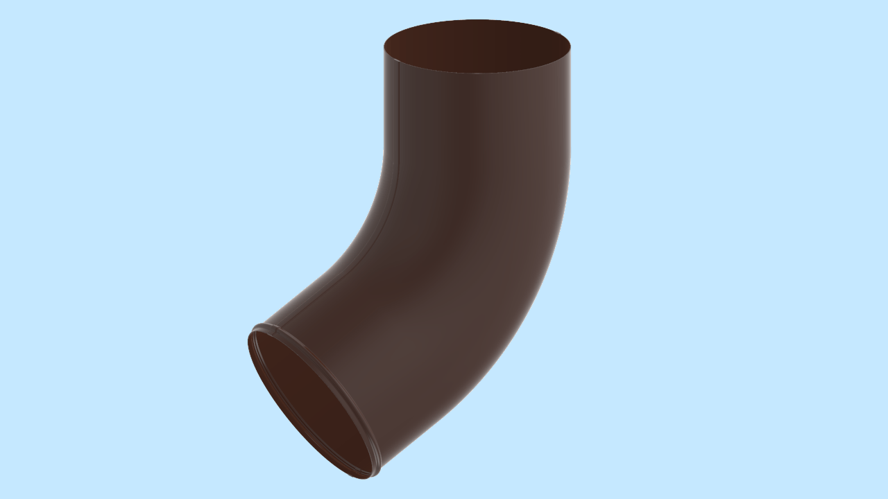 Сливное колено водосточной трубы D100 RAL8017 Шоколад активная кнопка