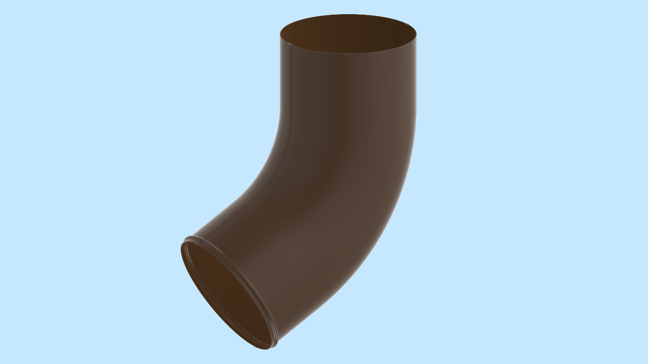Сливное колено водосточной трубы D100 RR-32 Темно-коричневый RR-32 активная кнопка