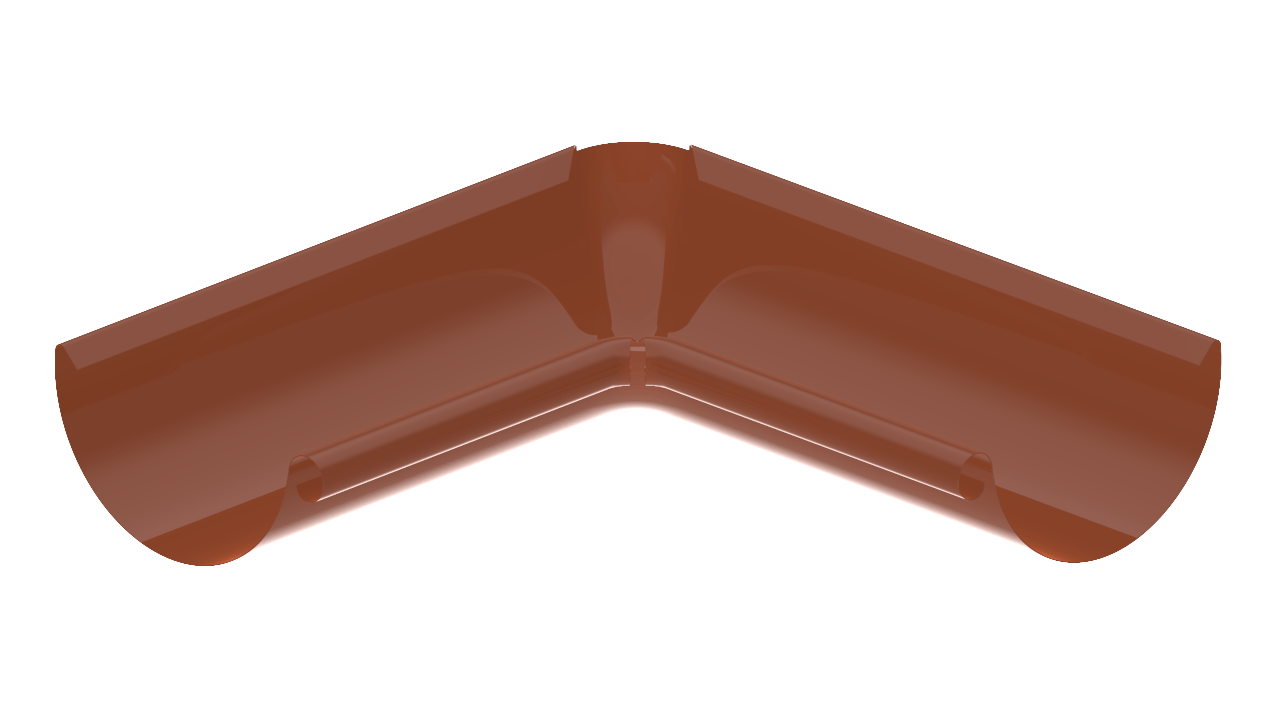 Угол желоба наружный D125 RAL8004 Медно-коричневый пассивная кнопка
