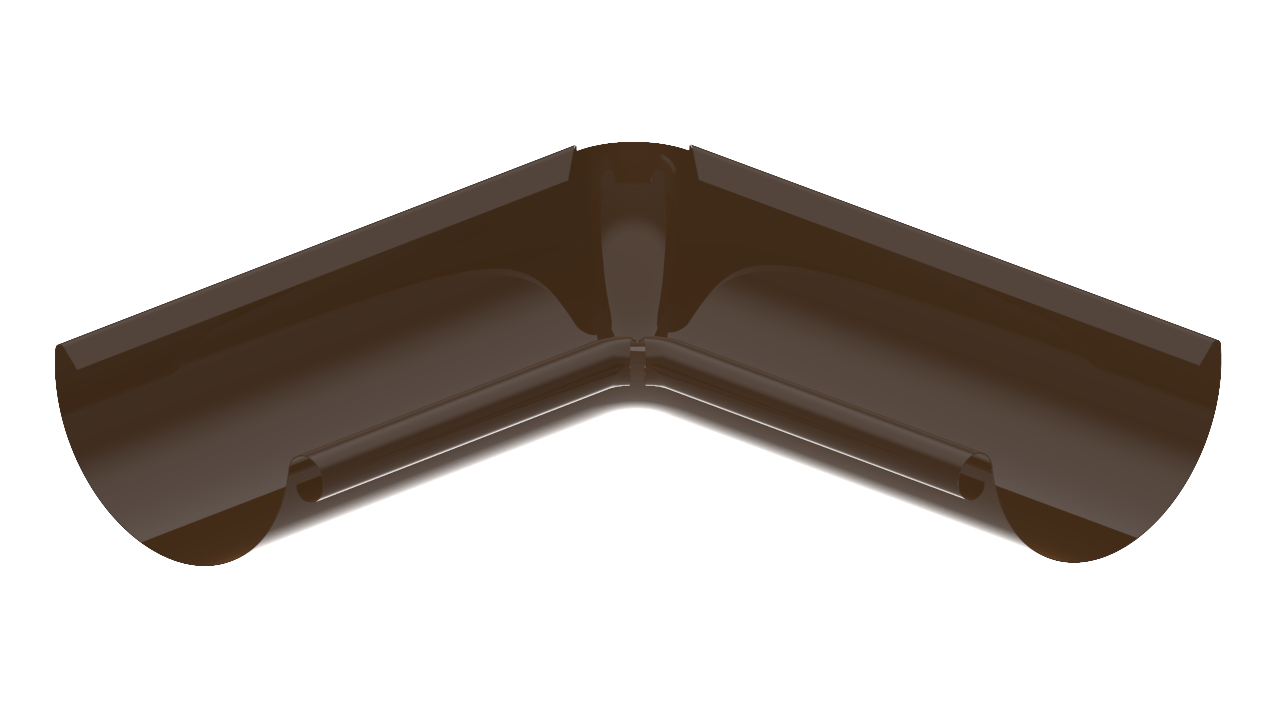 Угол желоба наружный D125 RR-32 Темно-коричневый пассивная кнопка