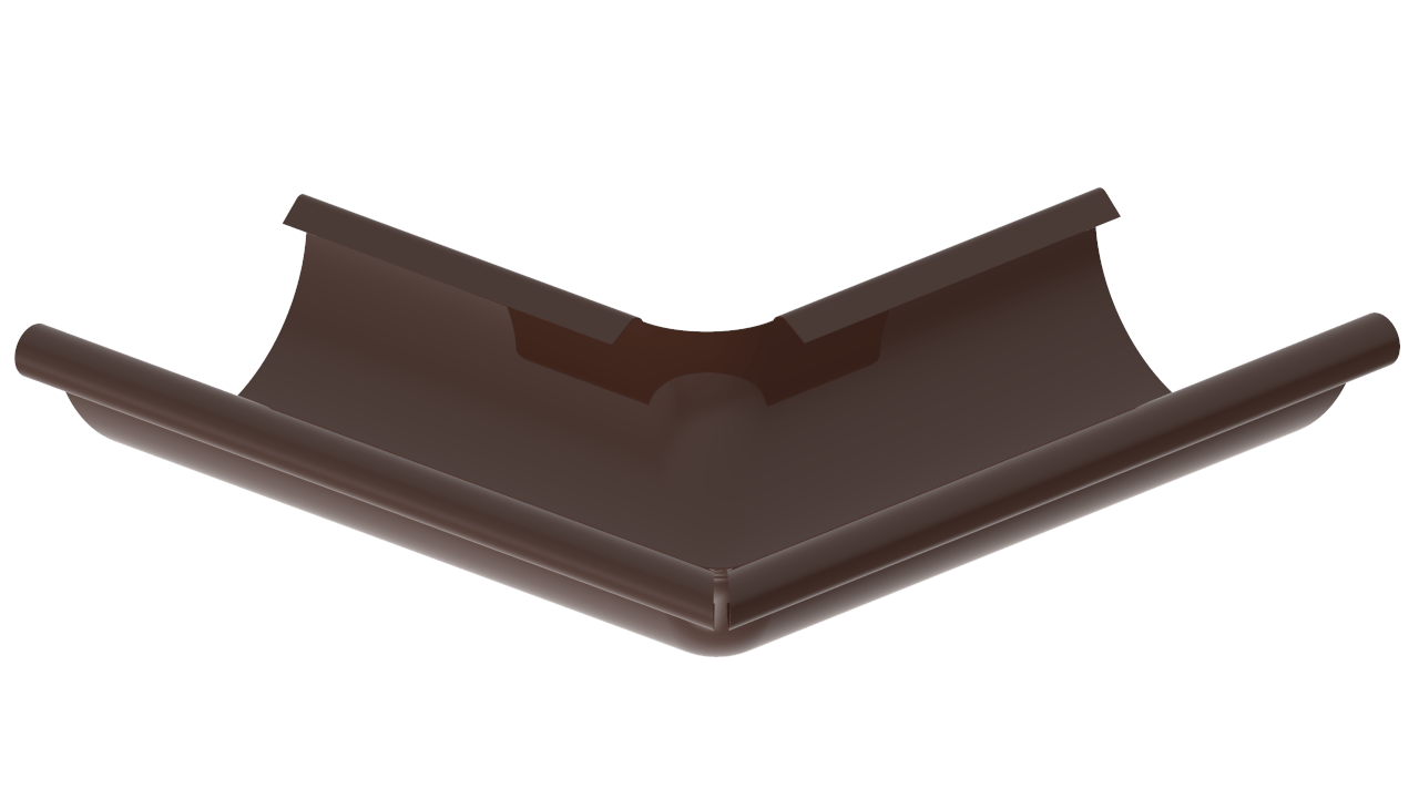Угол желоба наружный D125 RAL8017 Шоколад пассивная кнопка